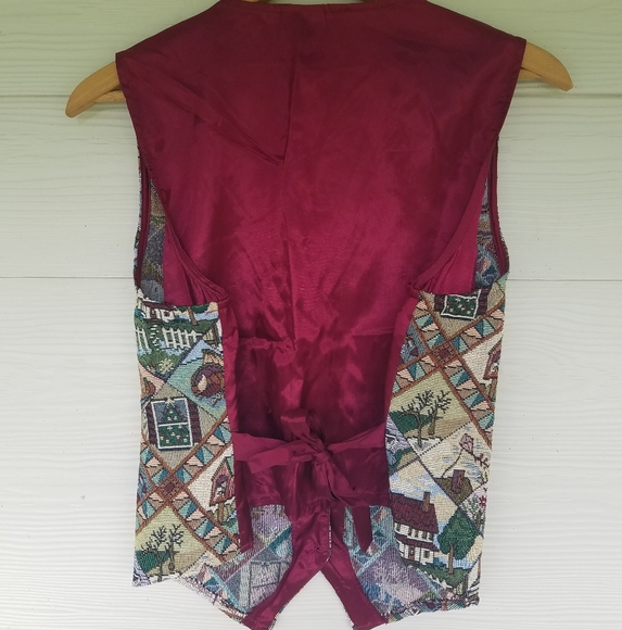 Vintage Womens Bobbie Brooks Tapestry Vest Seasons Of The Year - Picture 8 of 9